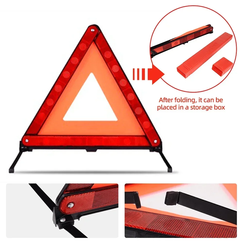 Emergency Exit Sign - Auto-Notfall-Warndreieck Rot Reflektierendes Straßensicherheits-Gefahrenwarnzeichen Tragbares Klappbares