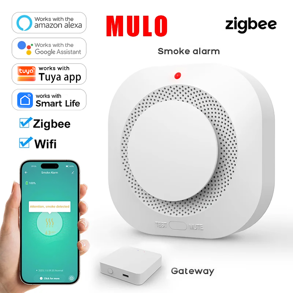 Smoke Detector Interconnected - ZigBee WLAN Smart Rauchmelder, Kompatibel mit
