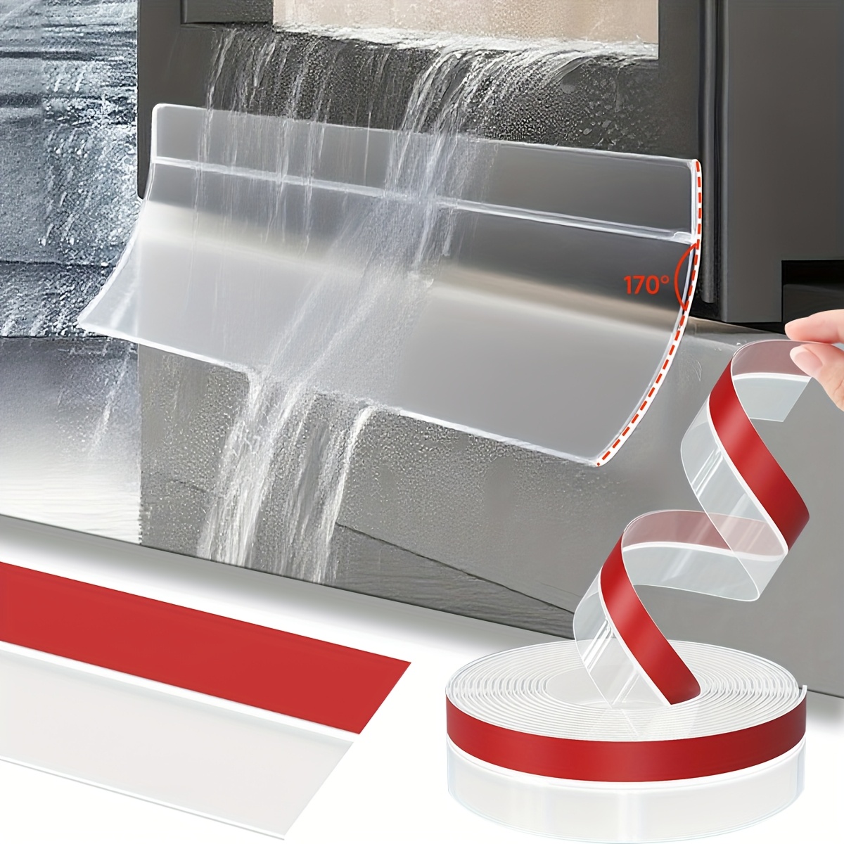 Window Lock Bar - 500 cm robuster, wasserdichter, gummiahnlicher Regentropfschutz