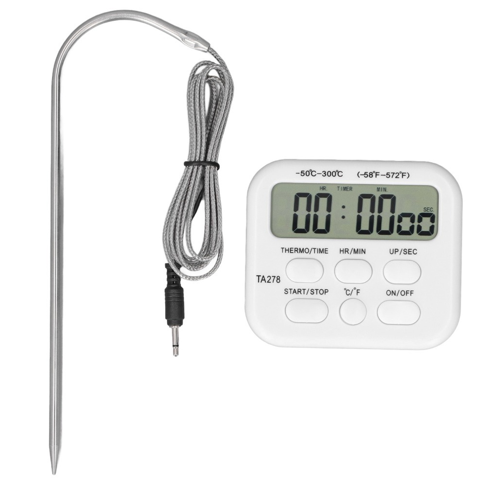 Pool Alarm Float - Edelstahl-Sonde Digitales Kochthermometer Großes LCD-Display Alarmfunktion