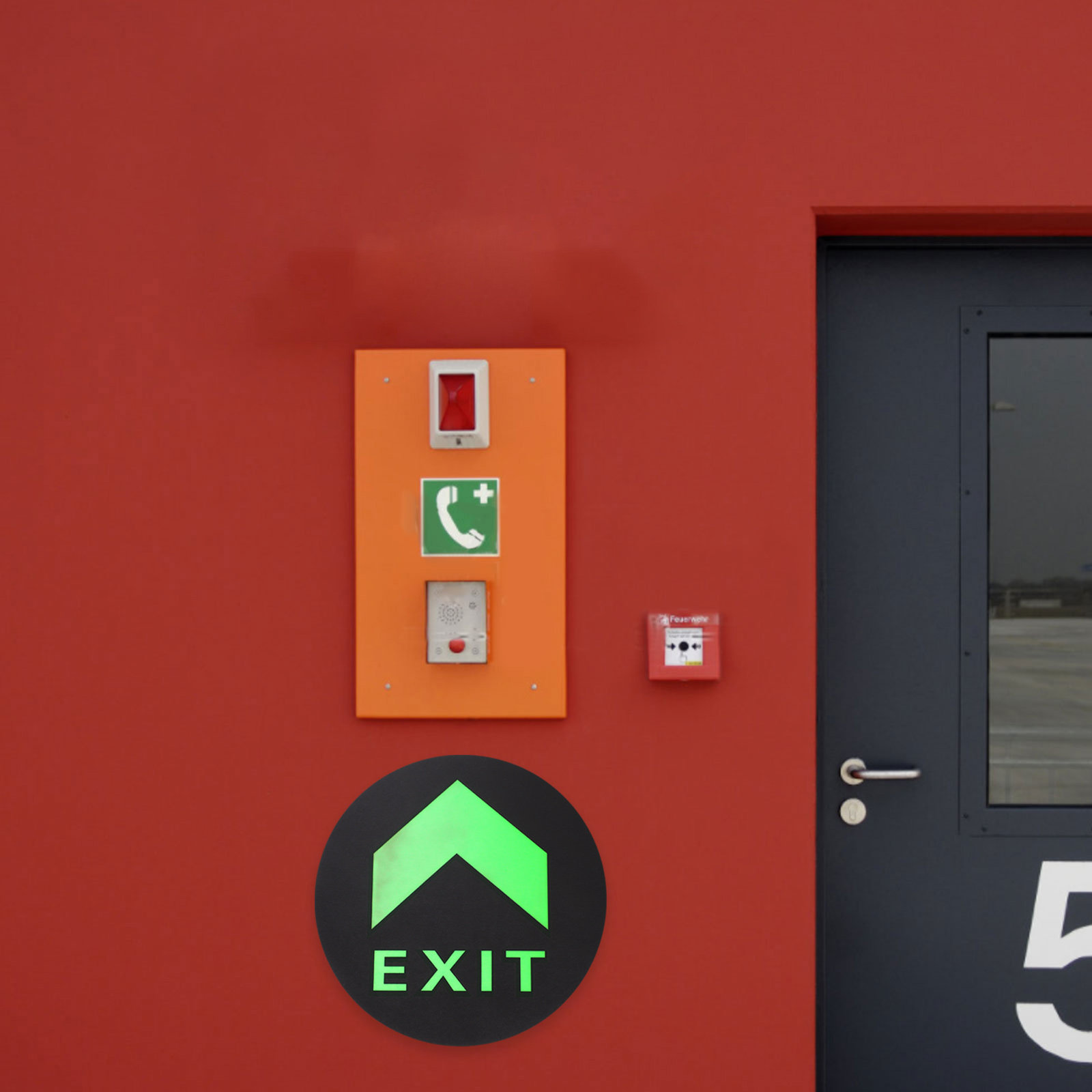 Emergency Exit Sign - 5 Stück Nachtleuchtende Notausgangsbeschilderung Bodenaufkleber Notfall-Evakuierungsrichtungsanzeiger