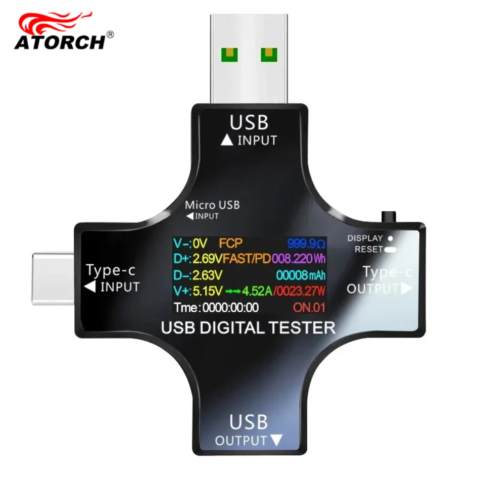 Co Detector Plug - USB-Tester DC Typ-C PD Digital Voltmeter