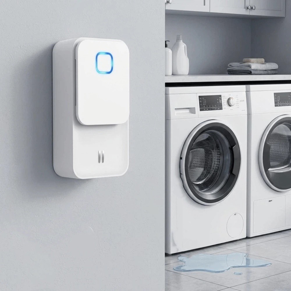 Water Alarm Sensor - WLAN-Verbundener Wasserleck-Sensor mit Dual-Oberflächen-Erkennung, Kompaktes Design,