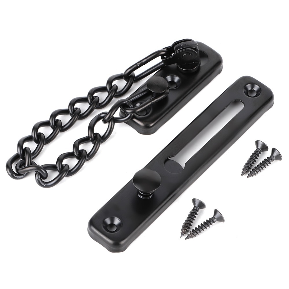 Security Chain Door - Edelstahl-Türsicherheitskette Schwarz, Silber, Antik-Bronze Hotel Einbruchschutz-Türriegel