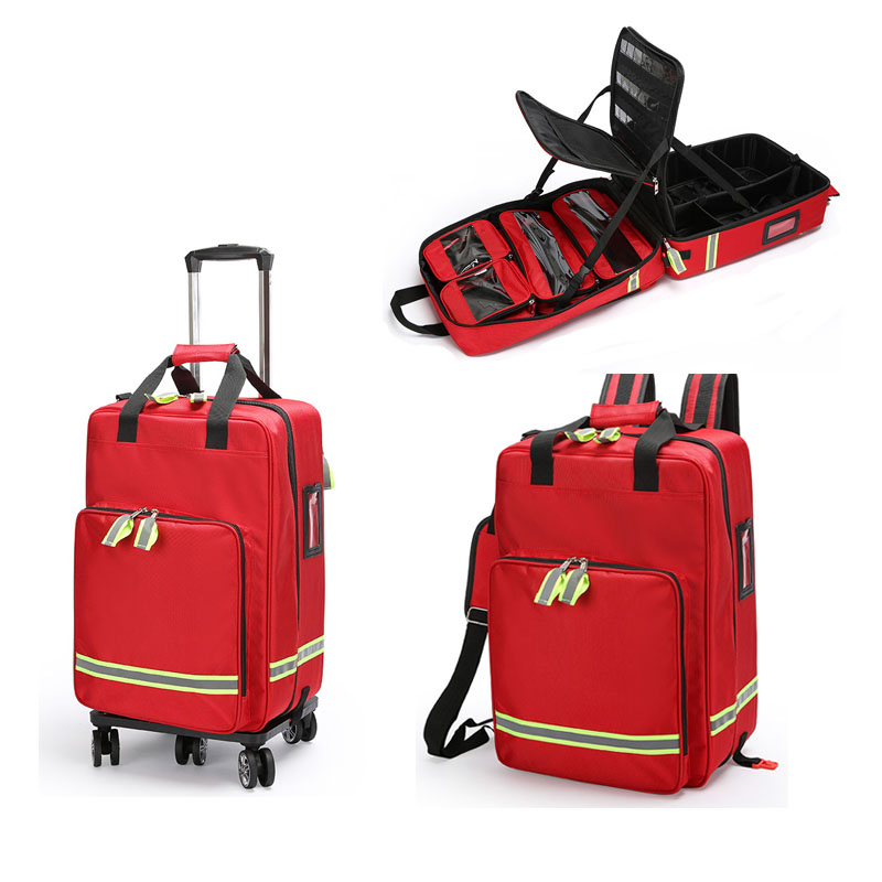 First Aid Bag Kit - Große Kapazität, leere Trolley-Erste-Hilfe-Tasche, wasserdichter EMS-Rucksack