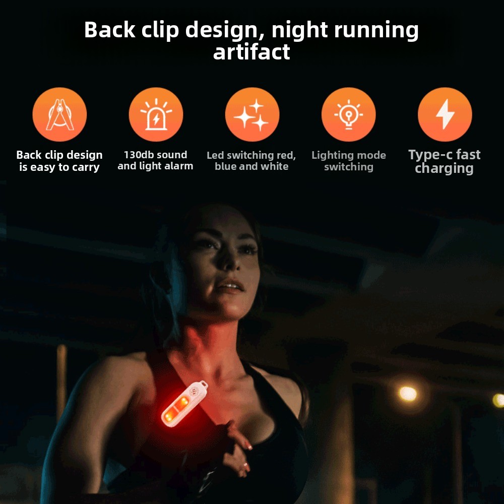 Personal Alarm Keychain - 130 dB Nachtlauf-Sicherheitswarnlicht, LED-Licht mit Schlüsselanhänger,