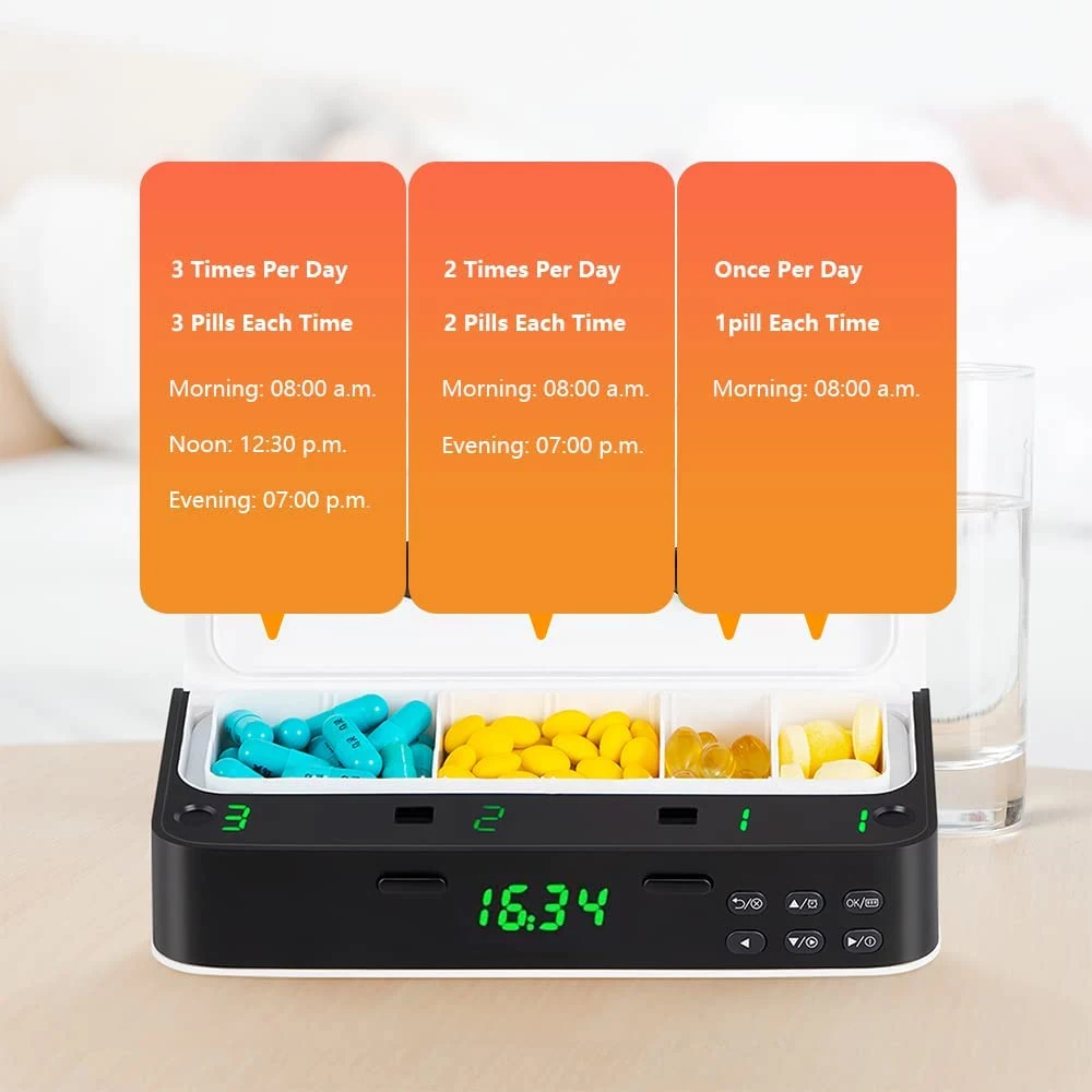 Pillenspender mit Alarm, tägli – Medicine Cabinet Lock Bewertung und Preis