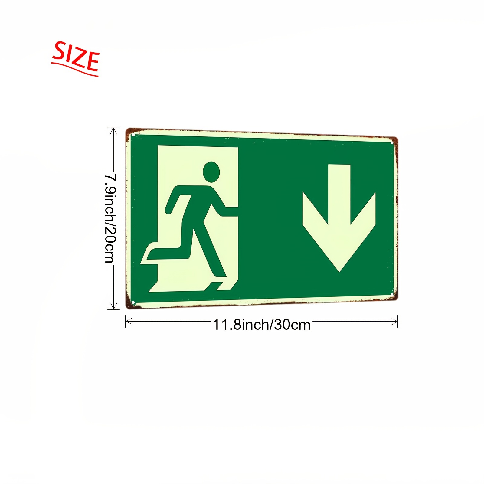 2D Vintage Metallschild aus Ei – Emergency Exit Sign Bewertung und Preis