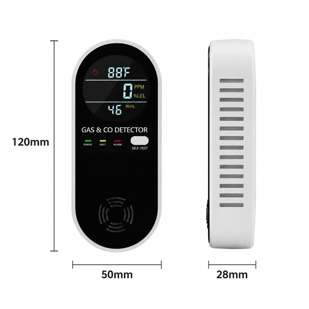 4-in-1 LED-Display Gasdetektor – Co Detector Plug Bewertung und Preis