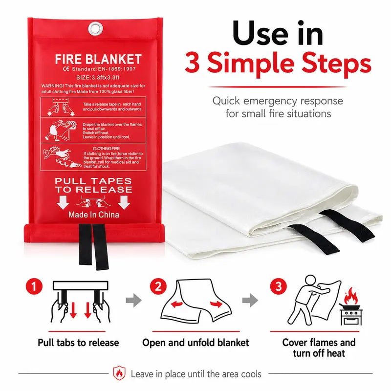 4er-Pack Glasfaser-Notfall-Feu – Fire Blanket Kitchen Bewertung und Preis
