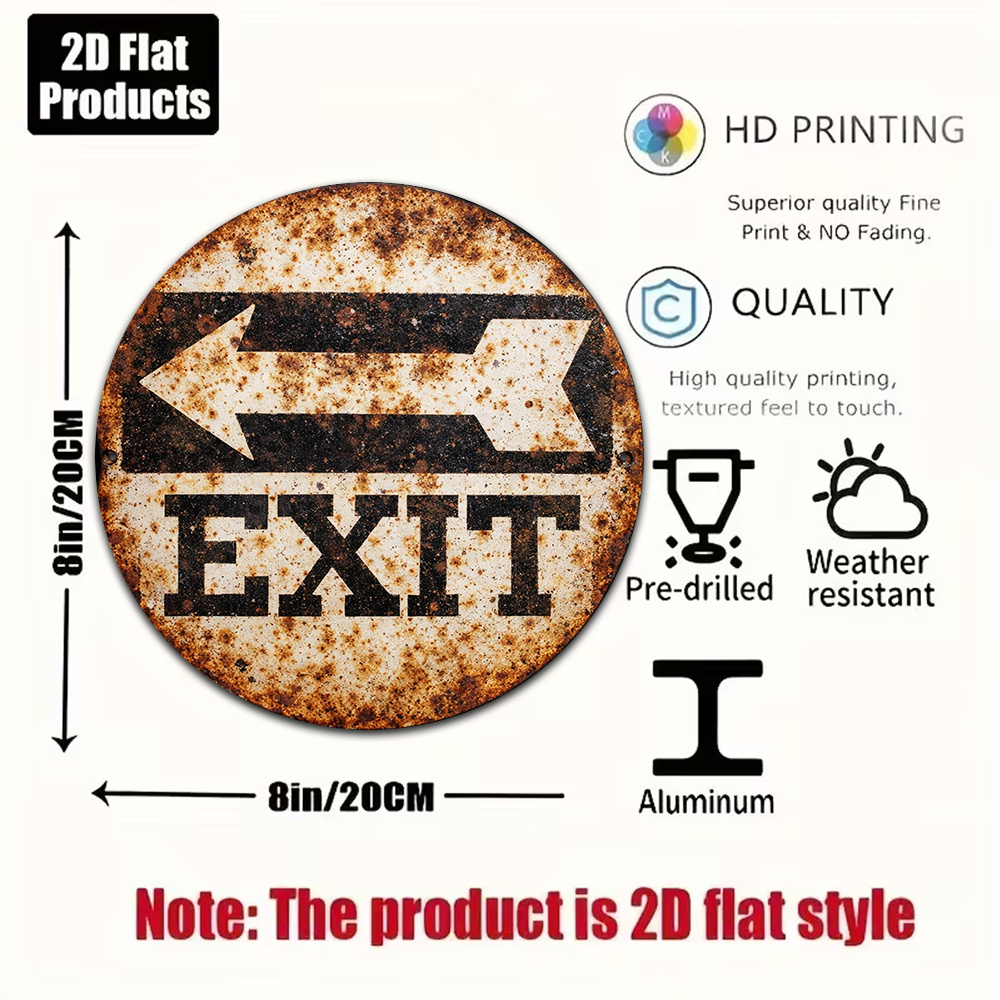2D Metallschild 8x8 Zoll/20x20 – Emergency Exit Sign Bewertung und Preis